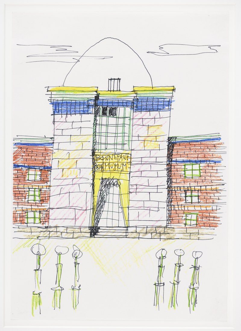 Ontwerp Bonnefantenmuseum: ontwerpschets hoofdingang