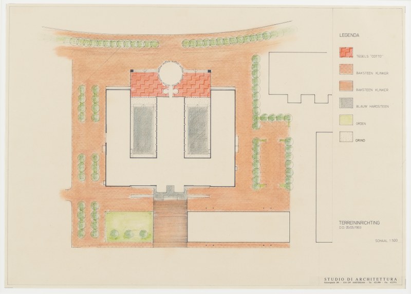 Ontwerp Bonnefantenmuseum: plattegrond aankleding terrein