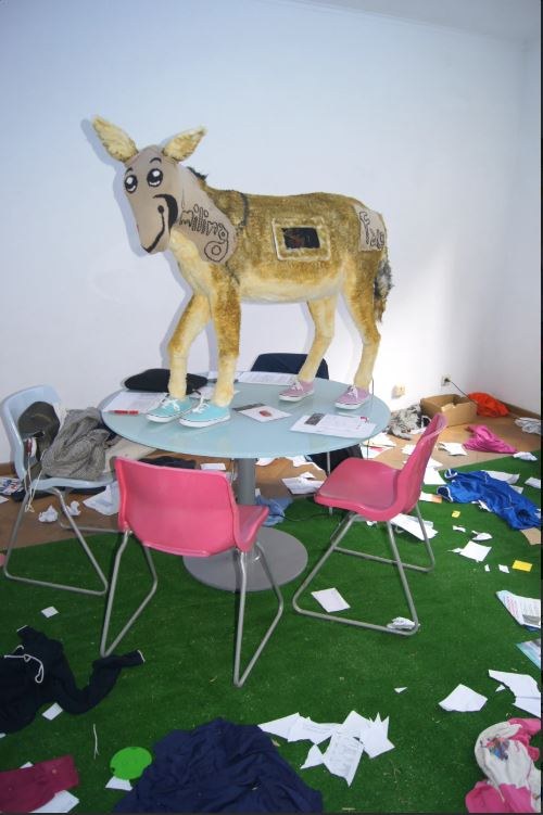 The smiling face donkey