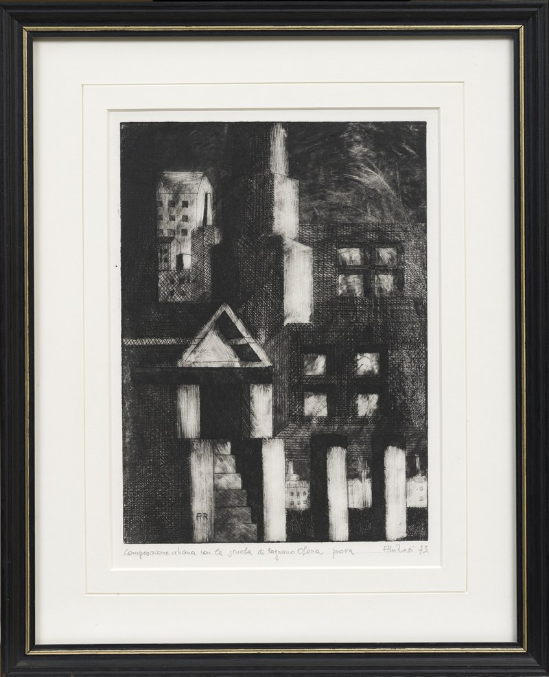 Composizione urbana con la scuola  di Fagnano Olona