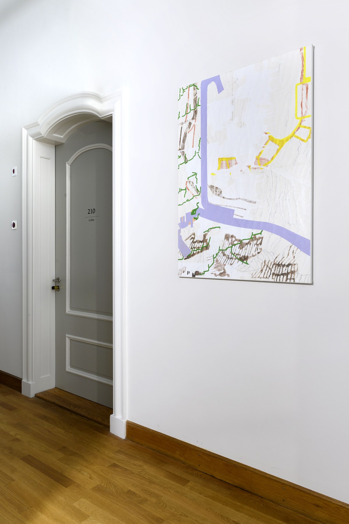 Antoine Berghs, From the South to the North, 2006, gemengde techniek op doek. Inventarisnummer: 1005516. Collectie Bonnefanten, verworven met steun van het Mondriaan Fonds. Foto Mike Bink