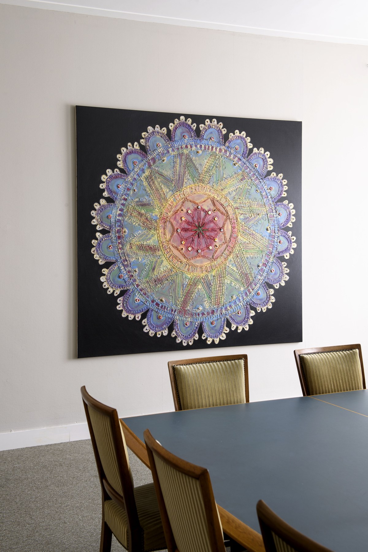 Rik Meijers, Tablecloth, 2010, gemengde techniek op doek. Inventarisnummer: 1005874, Collectie Bonnefanten, verworven met steun van de BankGiro loterij. Foto: Mike Bink