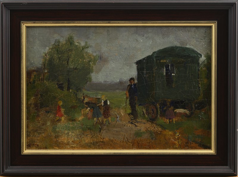 Woonwagen met bewoners