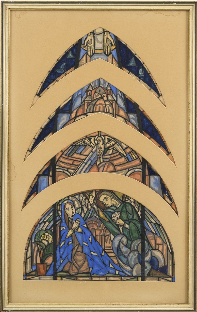 Glas-in-lood ontwerp H.Hartkerk te Maastricht (2x)